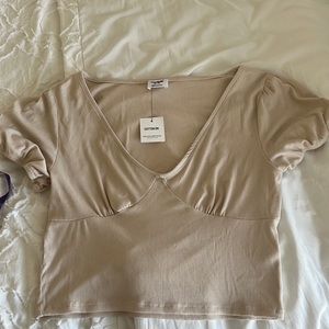 Tan Cotton On Bustier Top